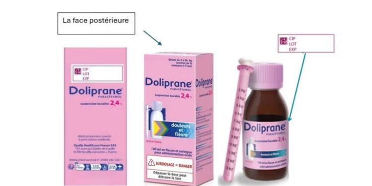 FRANCE : Des flacons de suspension buvable Doliprane destinés aux enfants rappelés